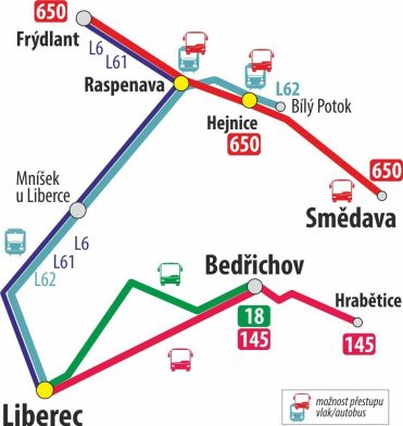 Linky mapa Smědava, Bedřichov