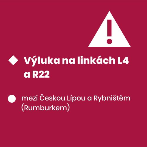 Výluka na linkách L4 a R22 web