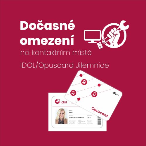 Z technických důvodů je kontaktní místo Jilemnice Opuscard do odvolání uzavřeno.
