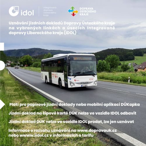 Uznávaní jízdenek DÚK na linkách IDOL.