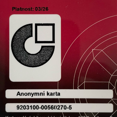 Vizuál anonymní karta doprodej  červená čtverec